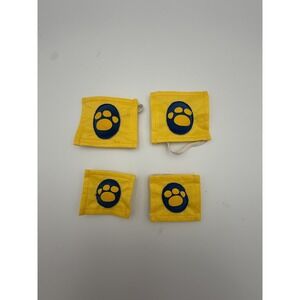 Build-A-Bear Workshop Yellow Blue Paw Print Plush Toy Shoes Accessories Set of 4
